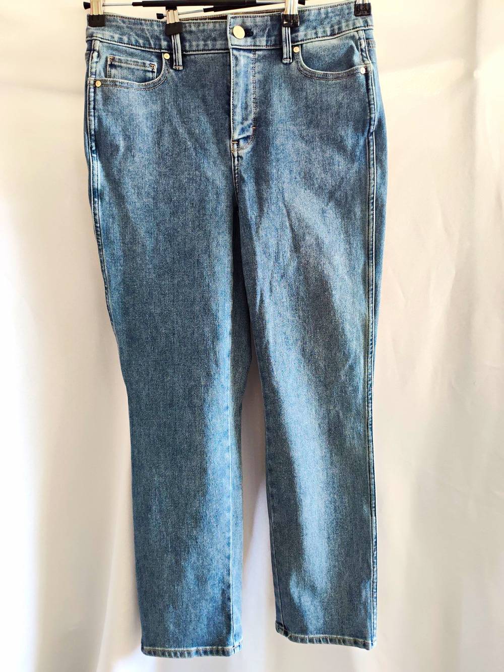 White House Black Market High Rise Straight Sculpt Jeans Grotto Vintage Wash S 4